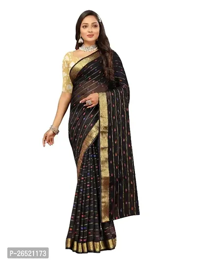 Aardiva Woven Bollywood Chiffon Saree With Unstitched Blouse Piece