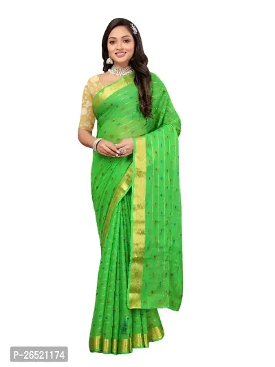 Aardiva Woven Bollywood Chiffon Saree With Unstitched Blouse Piece