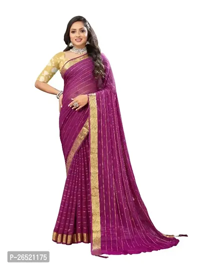 Aardiva Woven Bollywood Chiffon Saree With Unstitched Blouse Piece