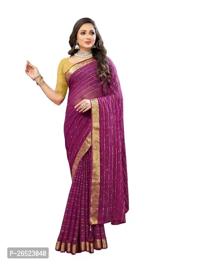 Woven Bollywood Chiffon Saree With Unstitched Blouse Piece-thumb0