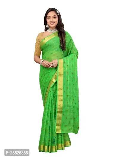 Woven Bollywood Chiffon Saree With Unstitched Blouse Piece