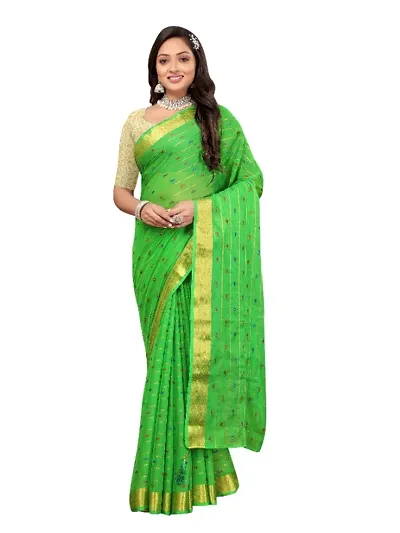 Classic Silk Blend Jacquard Saree with Blouse piece