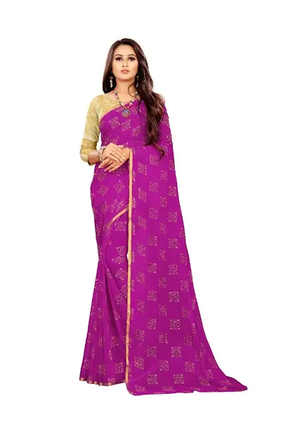 Trending Chiffon Saree with Blouse piece 