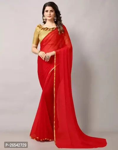 Fancy Chiffon Saree with Blouse Piece-thumb0