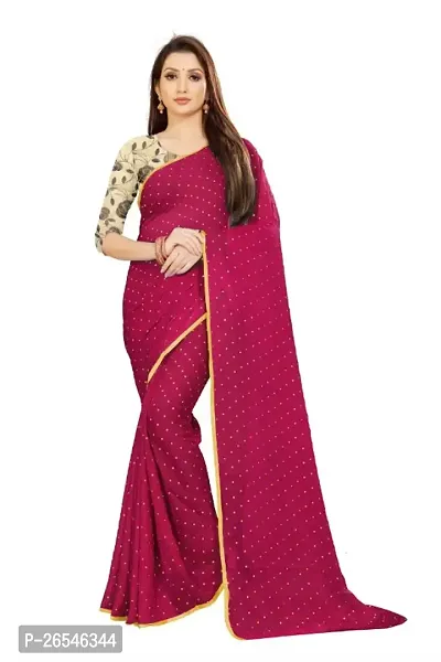 Tokyo Trade Womens Printed Bollywood Chiffon Saree With Unstitched Blouse Piece