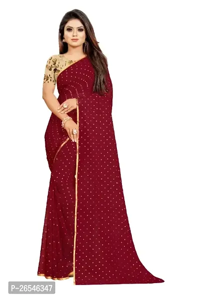 Tokyo Trade Womens Printed Bollywood Chiffon Saree With Unstitched Blouse Piece