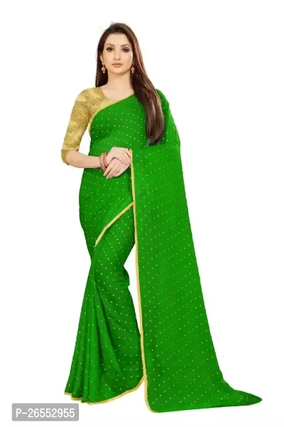 Tokyo Trade Womens Printed Bollywood Chiffon Saree With Unstitched Blouse Piece