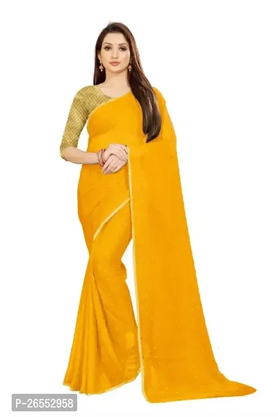 Tokyo Trade Womens Printed Bollywood Chiffon Saree With Unstitched Blouse Piece