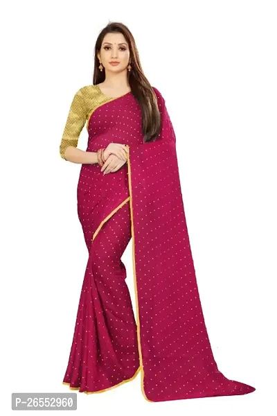 Tokyo Trade Womens Printed Bollywood Chiffon Saree With Unstitched Blouse Piece