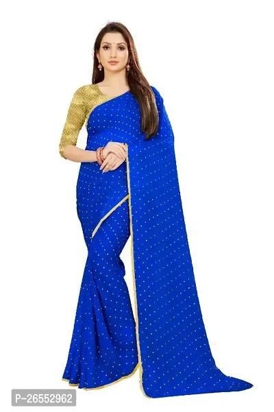 Tokyo Trade Womens Printed Bollywood Chiffon Saree With Unstitched Blouse Piece