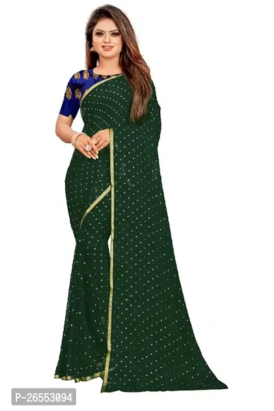 Tokyo Trade Womens Printed Bollywood Chiffon Saree With Unstitched Blouse Piece