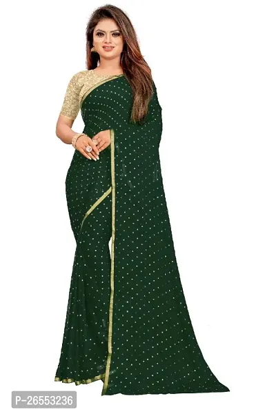 Tokyo Trade Womens Printed Bollywood Chiffon Saree With Unstitched Blouse Piece