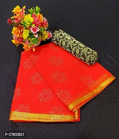 Fancy Chiffon Saree with Blouse Piece for Women