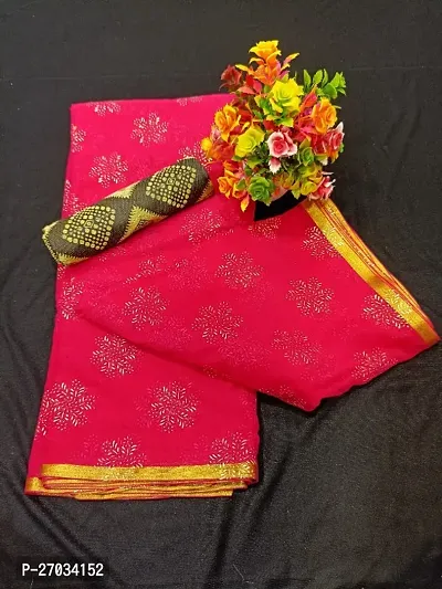 Fancy Chiffon Saree with Blouse Piece for Women