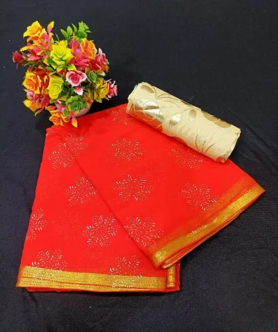 Fancy Chiffon Saree with Blouse Piece for Women