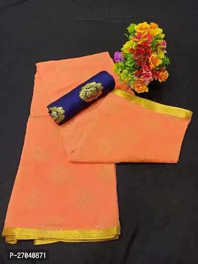 Fancy Chiffon Saree with Blouse Piece for Women