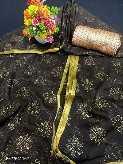 Beautiful Chiffon Saree with Blouse piece-thumb0