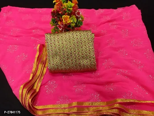 Beautiful Chiffon Saree with Blouse piece