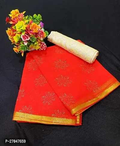 Fancy Chiffon Saree with Blouse Piece for Women