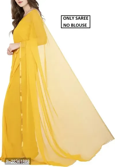 Elegant Yellow Party Wear Zari Border Chiffon Saree without Blouse-thumb2