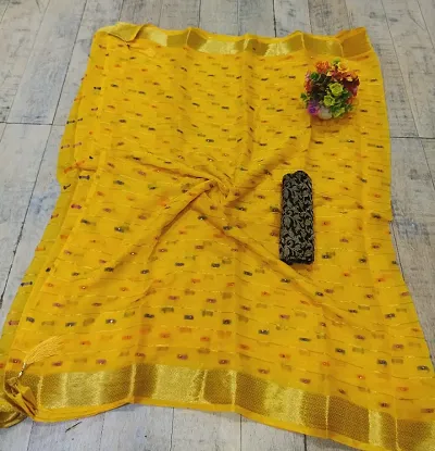 Best Selling Chiffon Saree with Blouse piece 