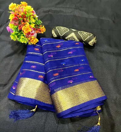 Hot Selling Chiffon Saree with Blouse piece 