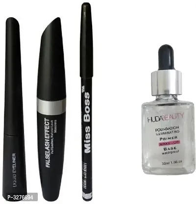 Foundation Primer 30 Ml  Eyebrow Pencil Black  Liquid Eyeliner  Mascara (Set Of 3) Combo&nbsp;(Set Of 2)
