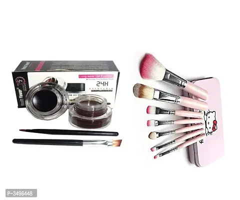 Hello Kitty Brush Set Of 7 Pink With Music Flower Gel Eyeliner Black  Brown