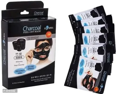 Charcoal Face Mask 6 Pouch Pack - 27Ml In Each Pouch-Charcoal Peel Off-thumb0