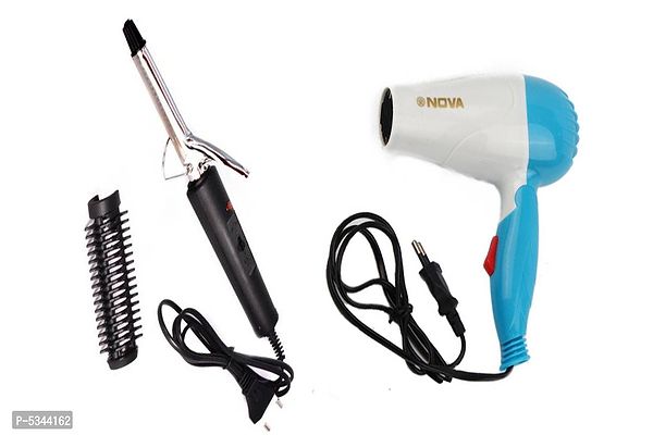 Ultimate Combo Of Mini Hair Dryer 1290 With Hair Curling  Crimping Rod-thumb0