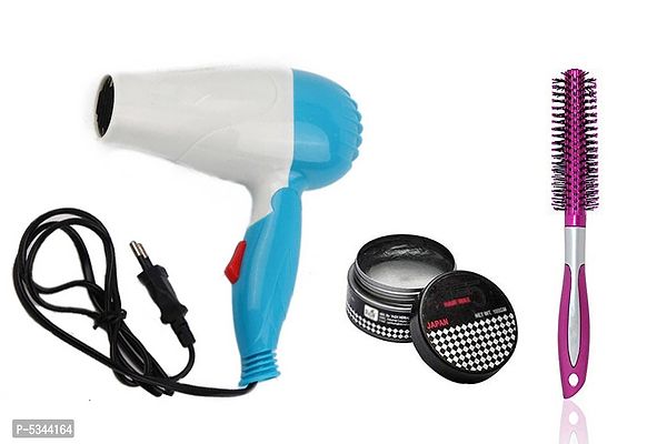Ultimate Combo Of Mini Hair Dryer 1290 With Hair Comb  Hair Setting Wax Set