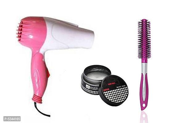 Ultimate Combo Of Mini Hair Dryer 1290 With Hair Comb  Hair Setting Wax Set