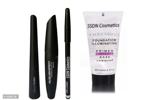 SSDN Cosmetics Combo Of H.D Face Primer  Trending 3In1 Mascara Set