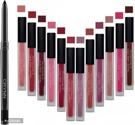 Smudge Proof Makeup Beauty Kajal And Rosedale Catsuit Edition Set of 12 Liquid Matte Lipstick&nbsp;-thumb0