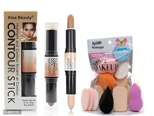 Ultimate Combo Of 2 In 1 3D  Concealer And Contouring Stick With Makeup Puff-thumb0