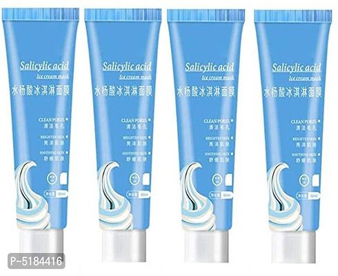 Salicylic Acid Ultra Cleansing Ice Cream Mask Acne Fades Moisturizing Smear Mask Blackheads Remover  Shrinking Pores  (120 ml) pack of 04-thumb0