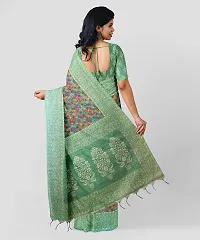 Elegant  Cotton Blend Saree with Blouse piece For Women-thumb3