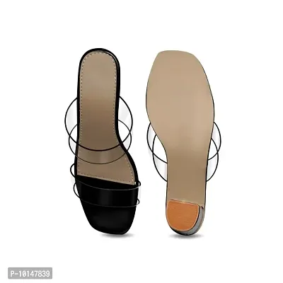 Womens  Girls Transparent (Clear) Chunky-High Heel Sandals-thumb4