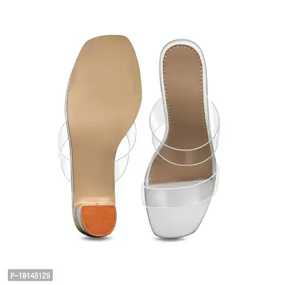 Womens  Girls Transparent (Clear) Chunky-High Heel Sandals-thumb4