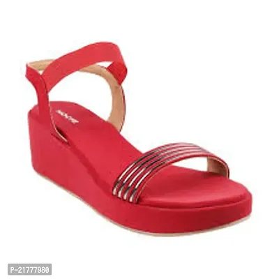 Elegant Red Rubber Sandals For Women-thumb0