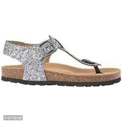 Elegant Silver Rubber Sandals For Women