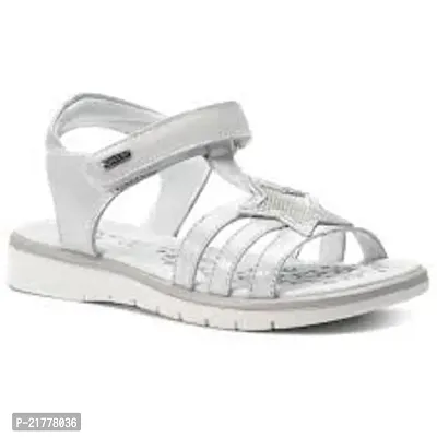 Elegant Silver Rubber Sandals For Women-thumb0