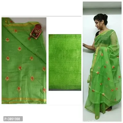 Attractive Poly Cotton Sarees With Blouse Piece-thumb0