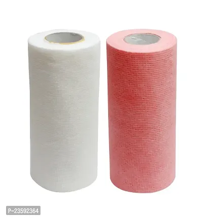 Kitchen Towel Roll Washable  Reusable Pack of 2 ( White  Pink )-thumb0