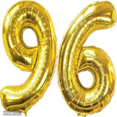 Golden 96 Number Foil Balloon (16in) for 96th Anniversaries, 96th Birthday Decoration