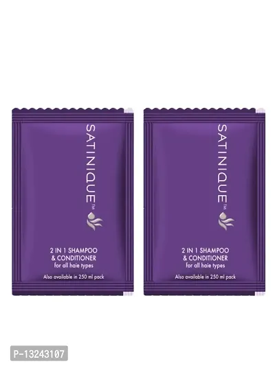 Amway - Pack of 2 SATINIQUE 2-in-1 Shampoo and Conditioner Sachets (30 sachets in a box)