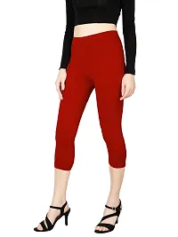 Feather Feel Women's Strawberry Red Capri Legging-thumb2