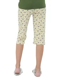 Stylish Green Cotton Printed Night Capris For Women-thumb3