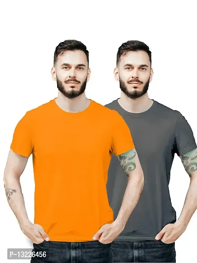 OZIO Men's Cotton Sports Round Neck T Shirt-Combo Pack of 2-thumb0