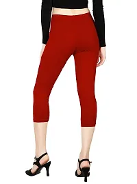 Feather Feel Women's Strawberry Red Capri Legging-thumb3